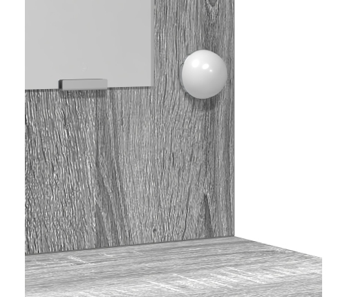 Juego de Mesa de Maquillaje de 2 Piezas  con LED en Madera Elaborada Gris Sonoma