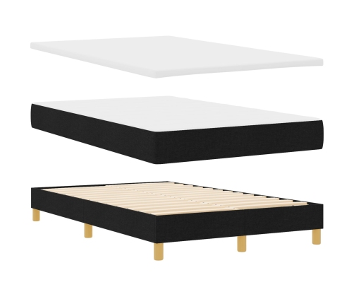 Cama con Base con Colchón y LED Negra 120x200 cm Tela