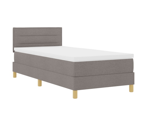 Cama Box Spring con Colchón Taupe 90x200 cm Tela