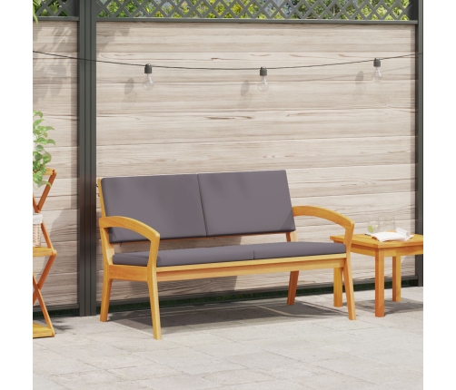 Banco de jardín  con cojines 115x70x72 cm de madera sólida de acacia