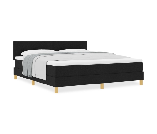 Cama Box Spring  con Colchón Negra 180x200 cm Tela
