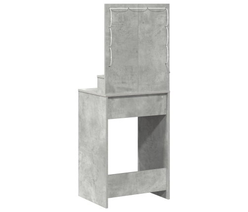 Mesa de tocador  con luces LED en gris concreto de 50x41x135 cm