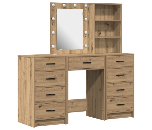 Set de Tocador de 3 Piezas  con LED en Madera Artesanal Elaborada