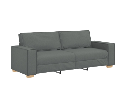 Conjunto de Sofá de 3 Piezas con Cojines en Tela Gris Oscuro