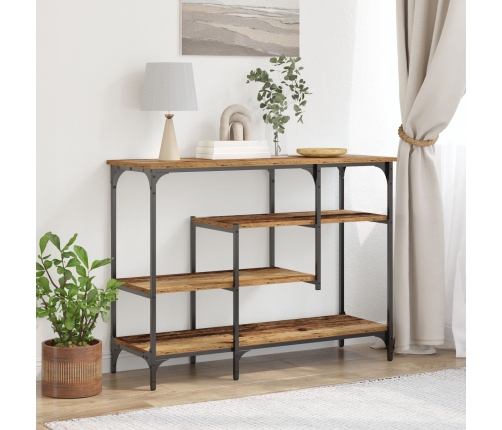 Mesa Consola de madera antigua 100x35x75 cm de madera aglomerada y acero
