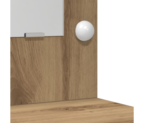 Tocador  con Luces LED Roble Artesanal 78.5x41x135 cm