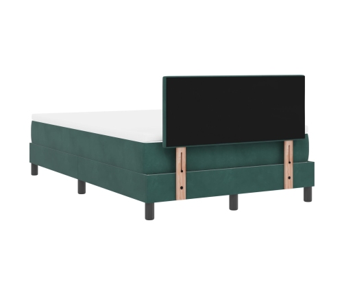 Cama Box Spring  con Colchón Verde Oscuro 120x200 cm Terciopelo