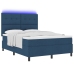Cama Box Spring con Colchón & Luz LED Azul 160x200 cm Tela