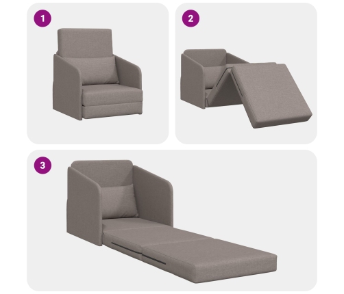 Sofá cama  2 en 1 Taupe 65x80x83 cm Tela