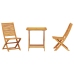 Conjunto de Bistro Plegable de 3 Piezas de Madera Sólida de Acacia de
