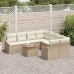 Juego de Sofá de Jardín de 9 Piezas con Cojines Beige Poliratán Acacia