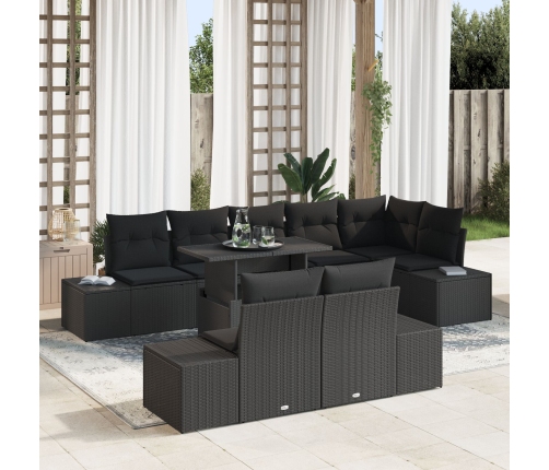 Conjunto de Sofá de Jardín  Conjunto de 9 Negro