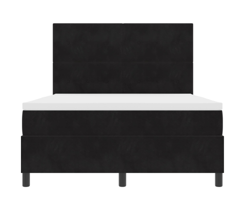 Cama con somier  y colchón Negro 140x200 cm Terciopelo