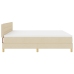 Cama con Base de Resortes con Colchón Crema 200x200 cm Tela