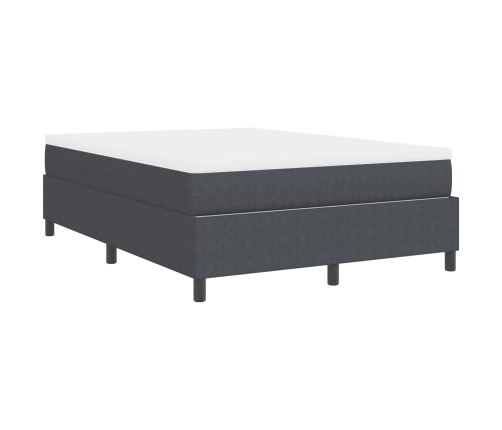 Cama con somier  con colchón gris oscuro 140x200 cm Tela de canalé