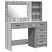 Juego de Mesa de Tocador de 2 Piezas con LED de Madera Elaborada Gris Sonoma