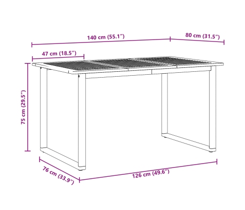 Conjunto de Comedor de Jardín  Conjunto de 5 Gris Acero Duradero
