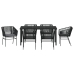 Set de 4 Negro Poliratán PE Estándar Duradero Silla de Jardín