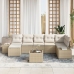 Set de Sofá de Jardín  Juego de 8 Beige y crema