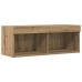 Gabinetes para TV de  con luces LED 2 piezas en roble artesanal 80x30x30 cm