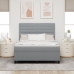 Cama con Box Spring  con Colchón Gris Claro 140x190 cm Tela