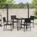 Set de Comedor de Jardín  de 5 Piezas Negro Poliratán