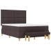 Cama box spring  con colchón y banco marrón oscuro 140x190 cm de tela