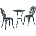 Conjunto de Bistro de Jardín de 3 Piezas  Verde de Aluminio Fundido