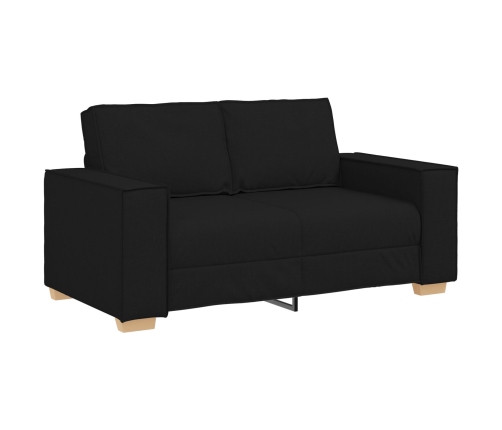 Conjunto de Sofá de 3 Piezas con Cojines Tela Negra