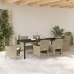 Conjunto de Comedor de Jardín de 7 Piezas  Beige Ratán Polimérico