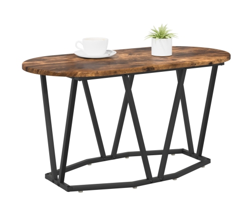 Mesa de café de roble ahumado 80x40x40,5 cm de madera ingenierizada y metal