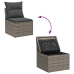 Conjunto de Comedor de Jardín 7 Piezas Gris Rattan Sofá Exterior
