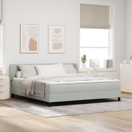 Cama con somier y colchón  Gris Claro 180x200 cm Terciopelo