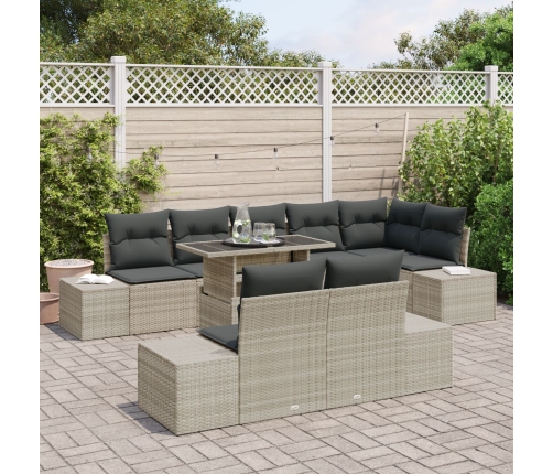 Set de Sofa de Jardín  Juego de 9 Beige, Negro