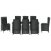 Set de Comedor de Jardín  de 9 Piezas Negro Poliratán