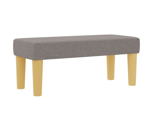 Cama con Somier  con Colchón y Banco Taupe 100x200 cm Tela