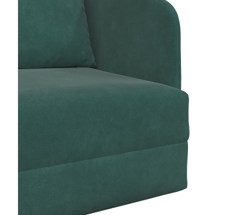 Sofá Cama  2 en 1 Verde Oscuro 65x80x83 cm de Terciopelo
