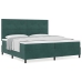 Cama Box Spring con Colchón Verde Oscuro 200x200 cm Terciopelo