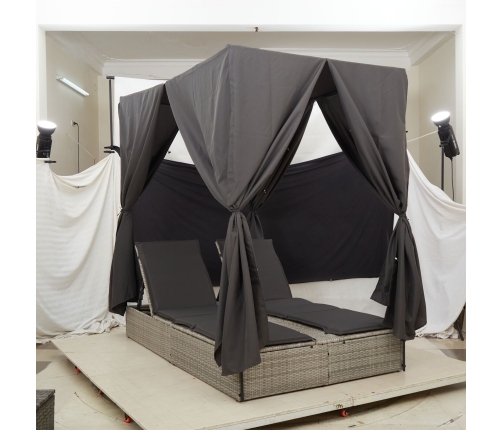 Camas de Exterior Gris Claro Ratán Estándar Cama de Día Camas de Exterior Gris Claro Ratán Estándar Cama de Día
