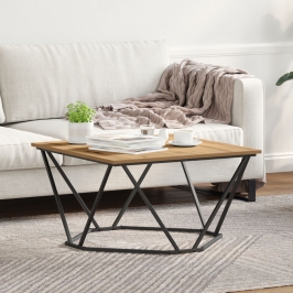 Mesa de Café  Roble Artesanal 80x80x45 cm Madera Ingenierizada