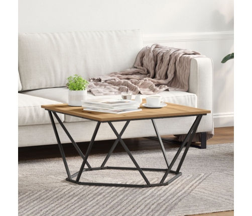 Mesa de Café  Roble Artesanal 80x80x45 cm Madera Ingenierizada