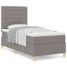 Cama con Box Spring  con Colchón Taupe 100x200 cm Tela