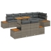 Set de sofá para jardín  Set de 9 Gris, Madera Natural