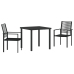 Juego de Comedor de Jardín de 3 Piezas  Negro Ratán de PVC