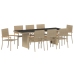 Juego de Comedor de Jardín de 9 Piezas  Beige Poliratán