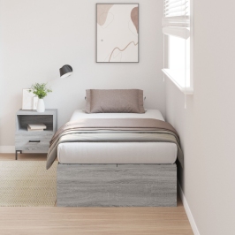 Estructura de cama de almacenamiento  Gris Sonoma 90x200 cm