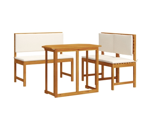 Conjunto de Comedor de Jardín de 4 Piezas de Madera Sólida de Acacia