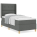 Cama con somier y colchón  Gris Oscuro 100x200 cm Tela