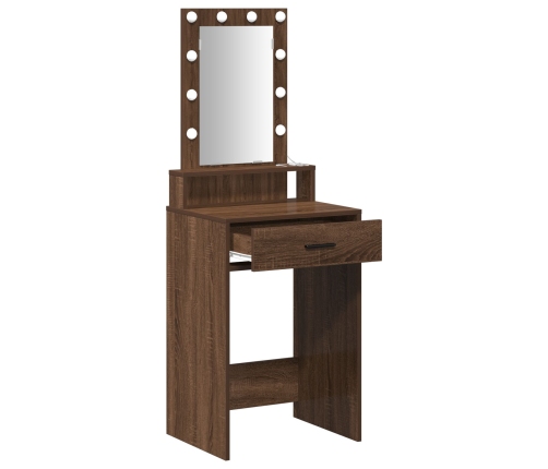 Mesa de Tocador  con Luces LED Madera de Fresno 50x41x140 cm