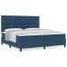 Cama con Base  Azul 200x200 cm Tela